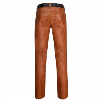 Leather trousers leather jeans middle brown W40 L32 LEATHER LINING